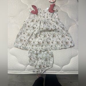 Edgehill Collection Floral Dress with Fall Florals and Dusty Rose Bows